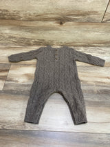 Old Navy Henley Cable Knit Coverall Brown sz 6-12m