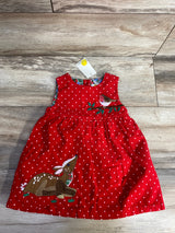 NEW Baby Boden Rockabilly Red Deer Pinnie Cord Jumper sz 9-12m