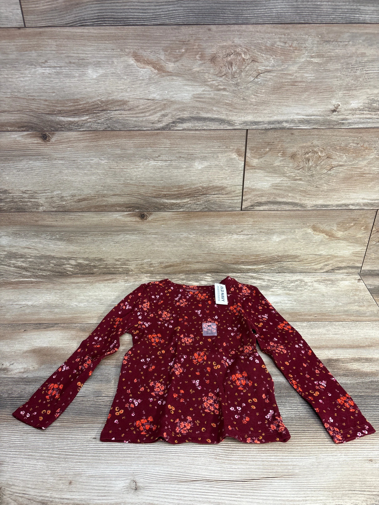 NEW Old Navy Floral Thermal Shirt Red sz 5T