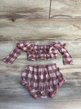 Kate Quinn 2pc Cropped Plaid Top & Bottoms Pink sz 18-24m - Me n Mommy To Be