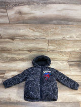 Marvel Spiderman Sherpa Lined Puffer Jacket Black sz 4T
