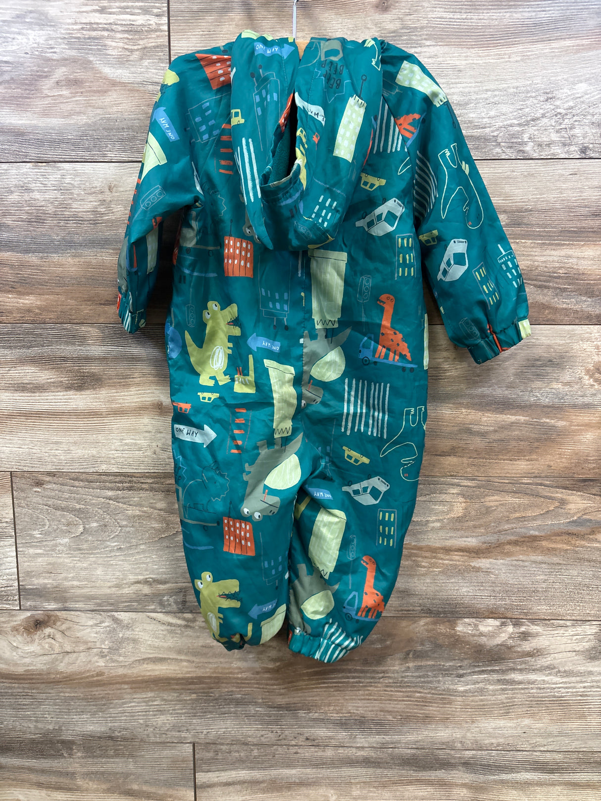 Nutmeg Fleece Lined Hooded Coverall Green sz 12-18m