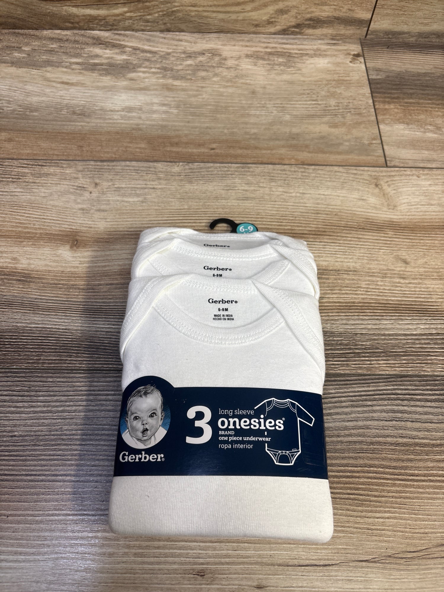 NEW Gerber 3pk Bodysuit Set White sz 6-9m