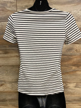 Maternity Striped Nursing Top White sz Medium