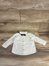 H&M 2pc Button Up Shirt & Tie Ivory sz 18m