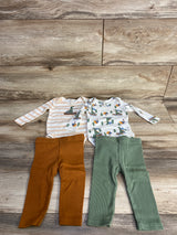 Liam & James 4pk Ribbed Dinosaur Bodysuit & Pants Set Cream sz 3-6m