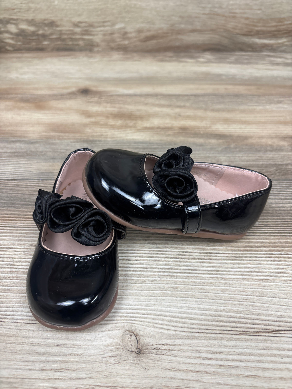 Via Pinky Patent Mary Jane Flats Black sz 3c