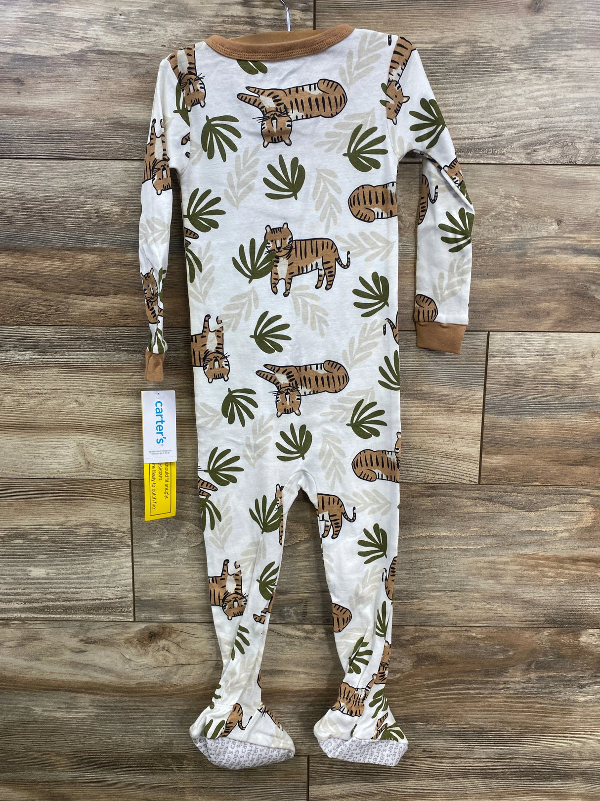 NEW Carter's Zip Tiger Sleeper White sz 3T