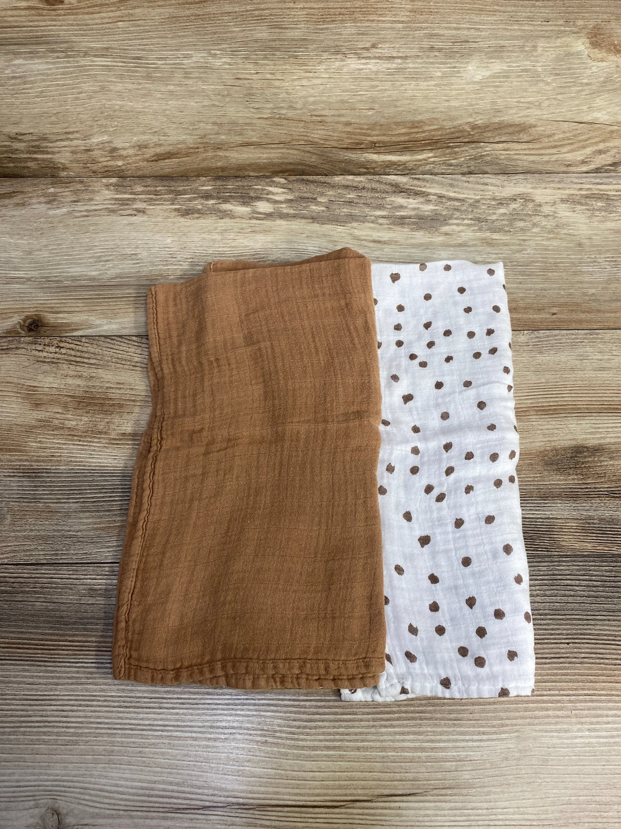 Gilquen Baby Muslin Swaddle Blanket 2pk, Brown/White