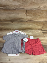 NEW Carter's 3pc Striped Button Up Shirt Set White sz 18m