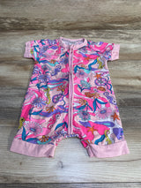 Bonds Pink Seahorse Wondersuit Zip Romper sz 6-12m