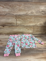 NEW Vaenait Baby Floral 2pc Pajama Set Blue sz 12-18m