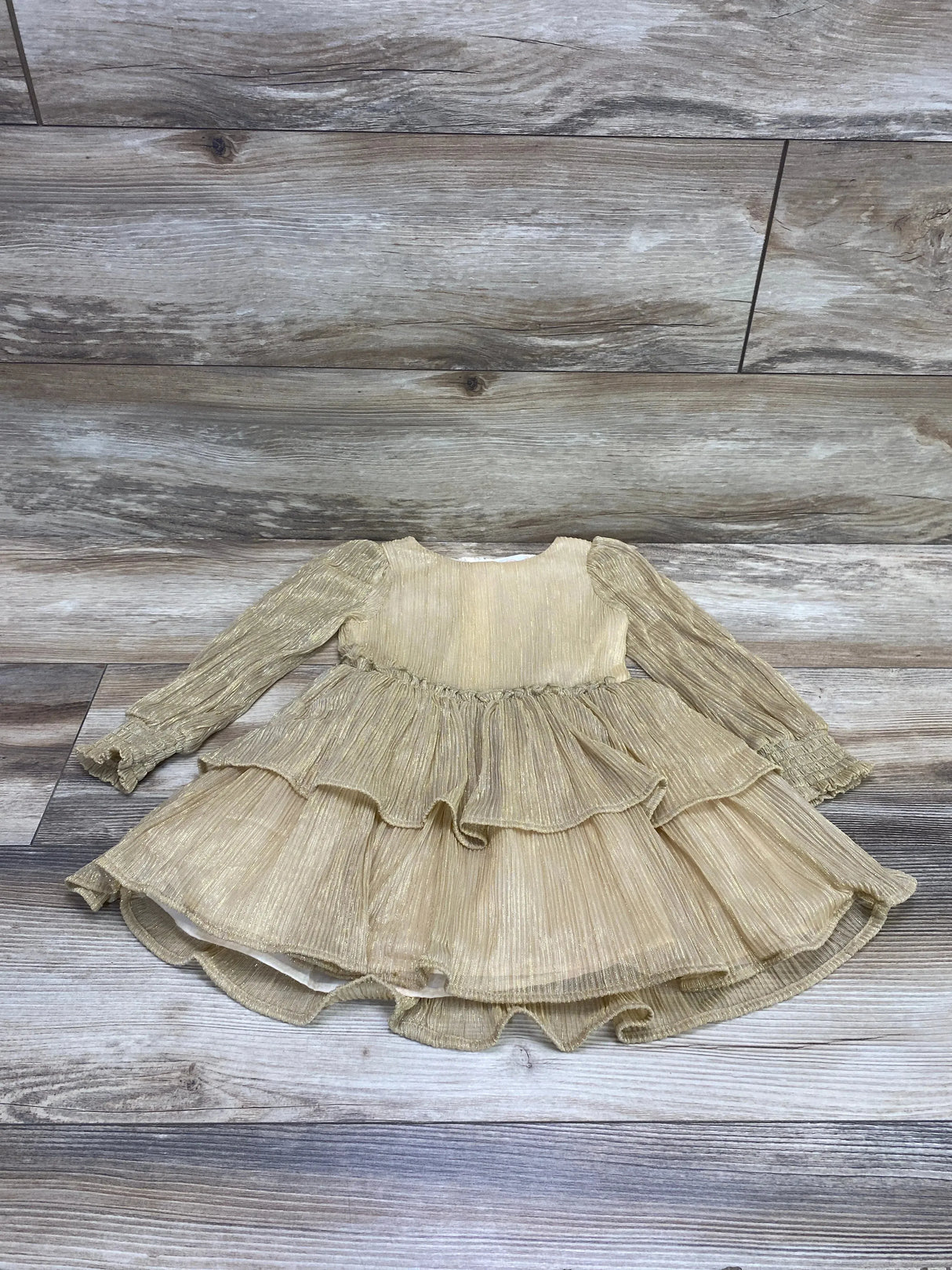 Wonder Nation Tiered Dress Gold sz 2T