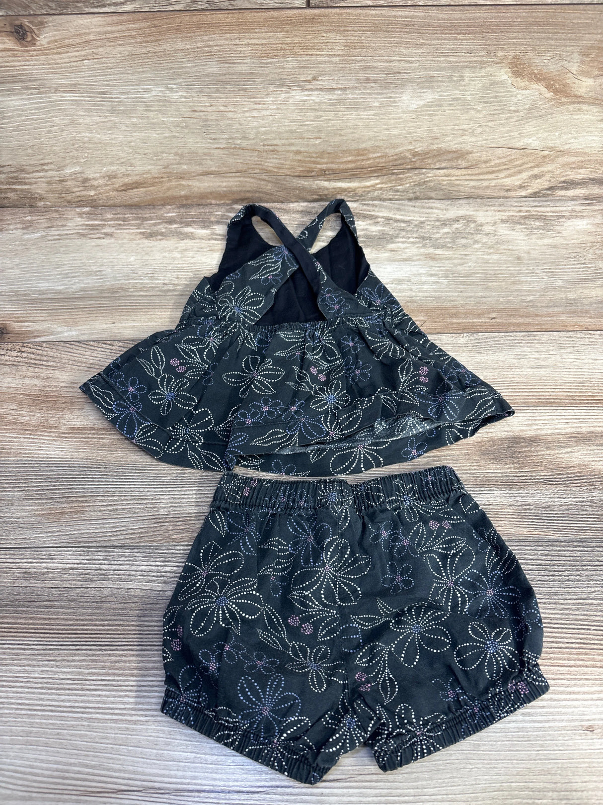 Carter's 2pc Floral Top & Shorts Black sz 6m - Me n Mommy To Be