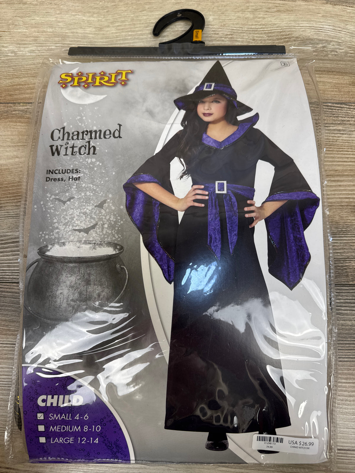 Spirit Halloween Charmed Witch 2pc Costume Black sz 4-6T