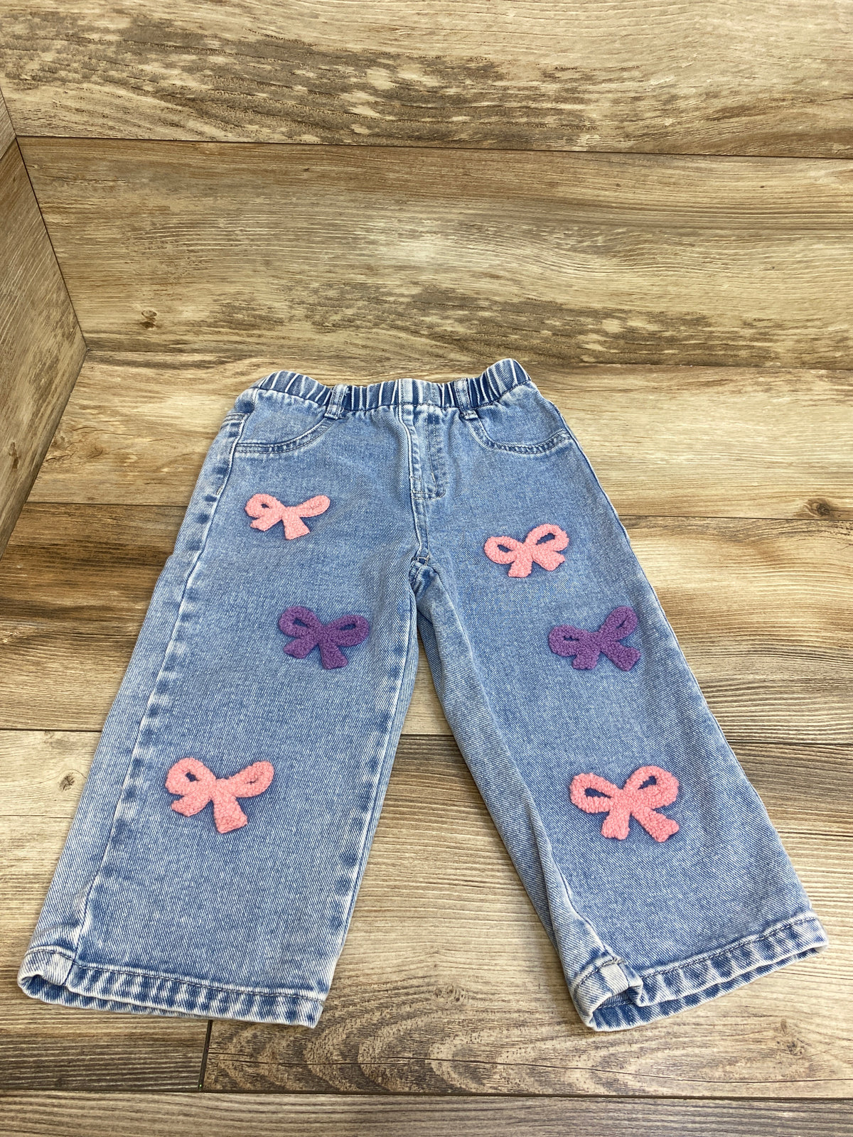 Shein Bow Applique Pull-On Jeans Blue sz 18-24m