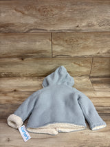 NEW Carter's Sherpa Lined Knit Hooded Button-Up Cardigan Blue sz 18m