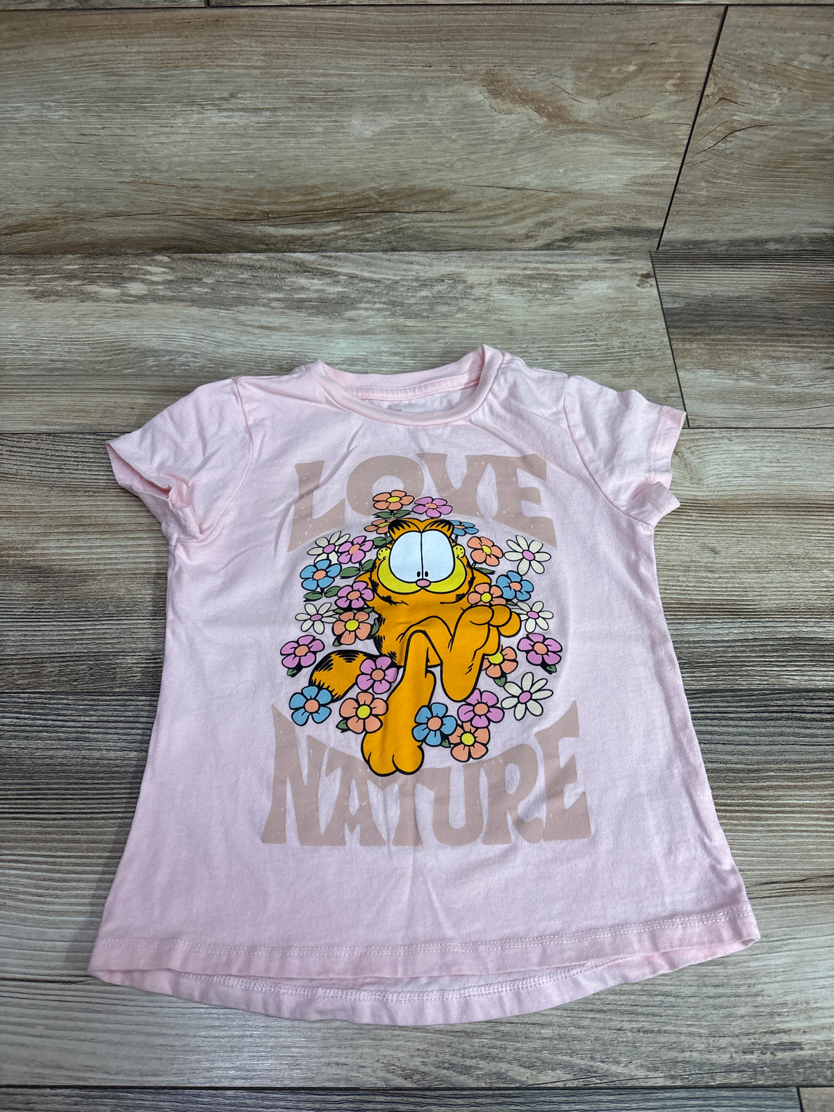 Tucker + Tate Garfield Love Nature Shirt Pink sz 5T