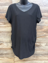 Time & Tru Ruched Maternity Shirt Black sz Large