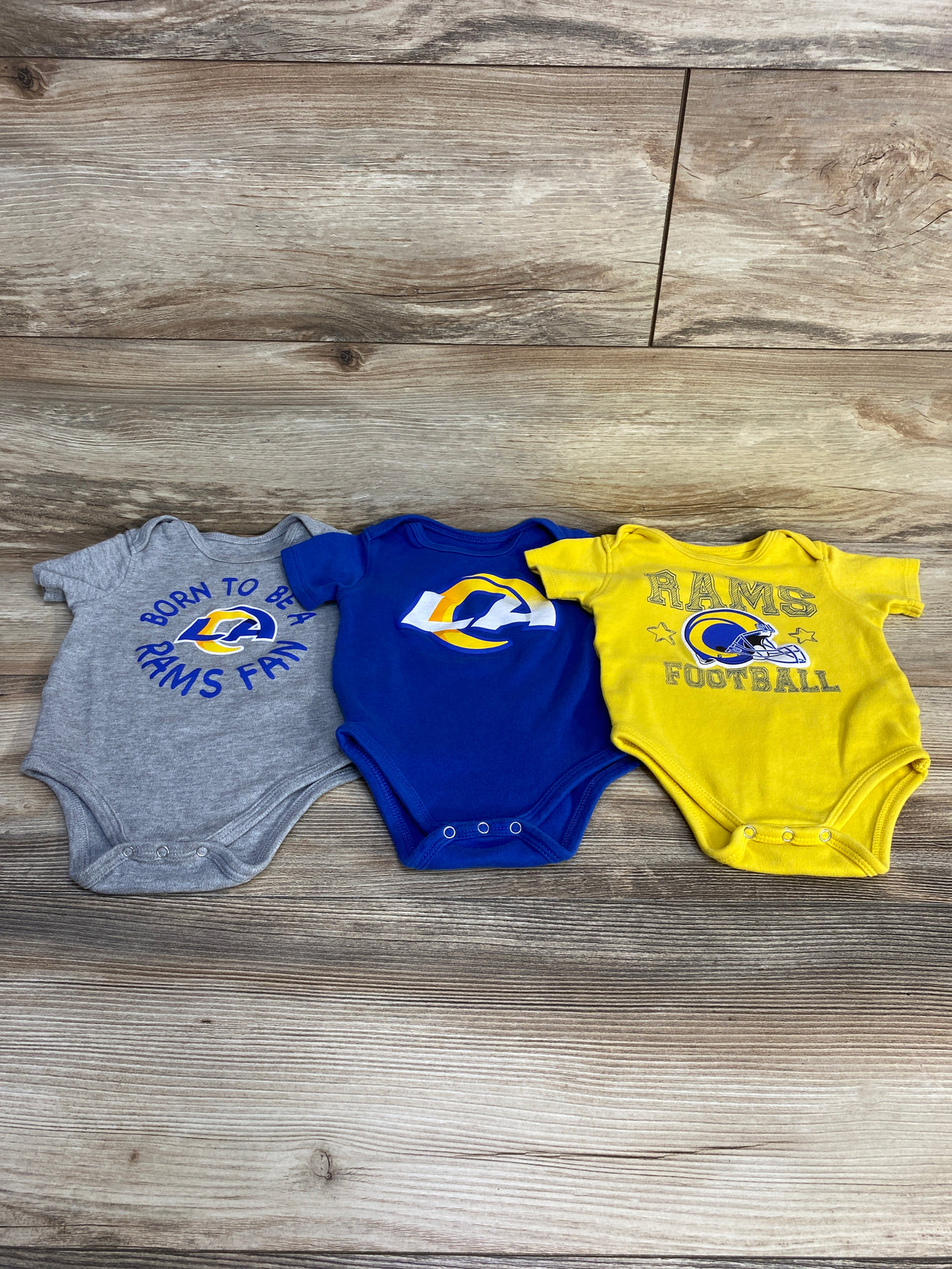 NFL 3pk Rams Bodysuits Gray sz 12m