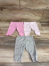 Gerber 3pk Pants Pink sz 0-3m
