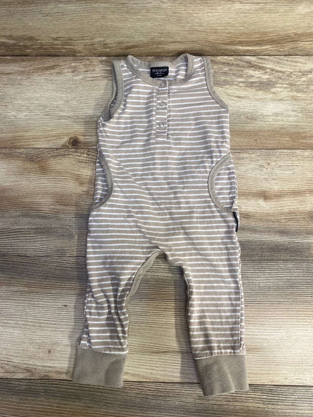Little Bipsey Striped Tank Romper Tan sz 6-9m - Me n Mommy To Be