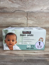 NEW Kirkland Signature Diapers, 96ct Size 1