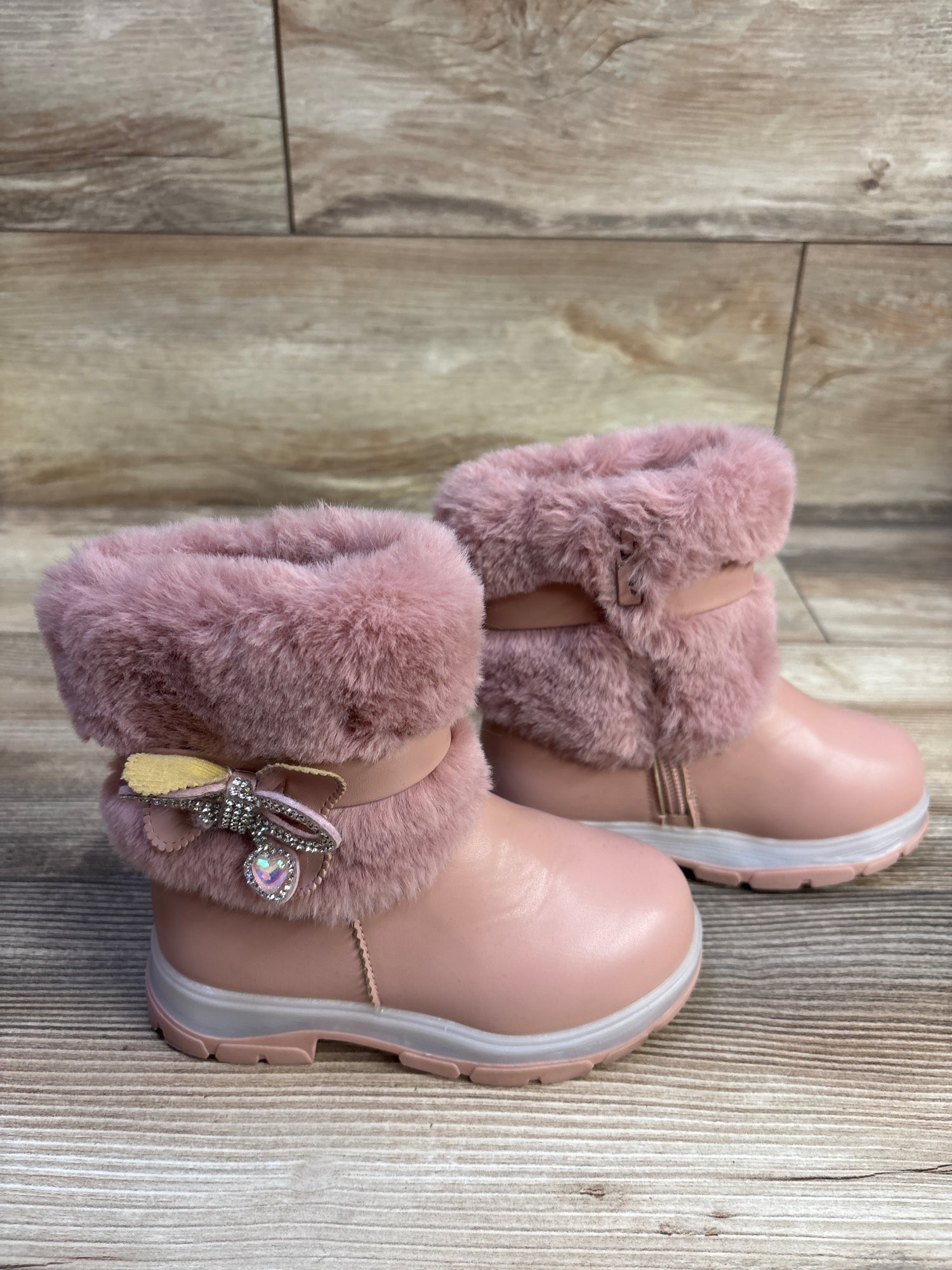 Belladia Faux-Fur Boots Pink sz 6c