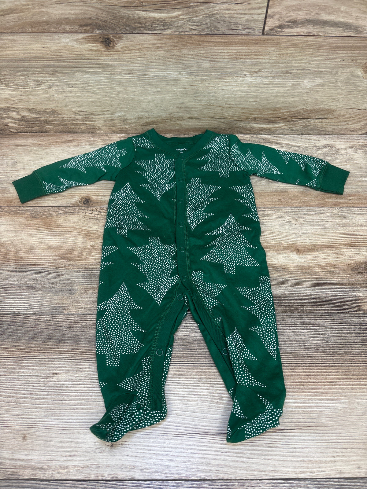 Carter's Christmas Tree Snap Sleeper Green sz 3m