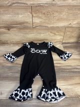 Lil' Miss Miley's Boutique Holy Cow I'm Cute Ribbed Coverall Black sz 12m