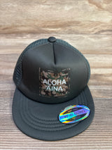 Happy Shirts Aloha Aina Camo Trucker Hat Dark Green sz Toddler