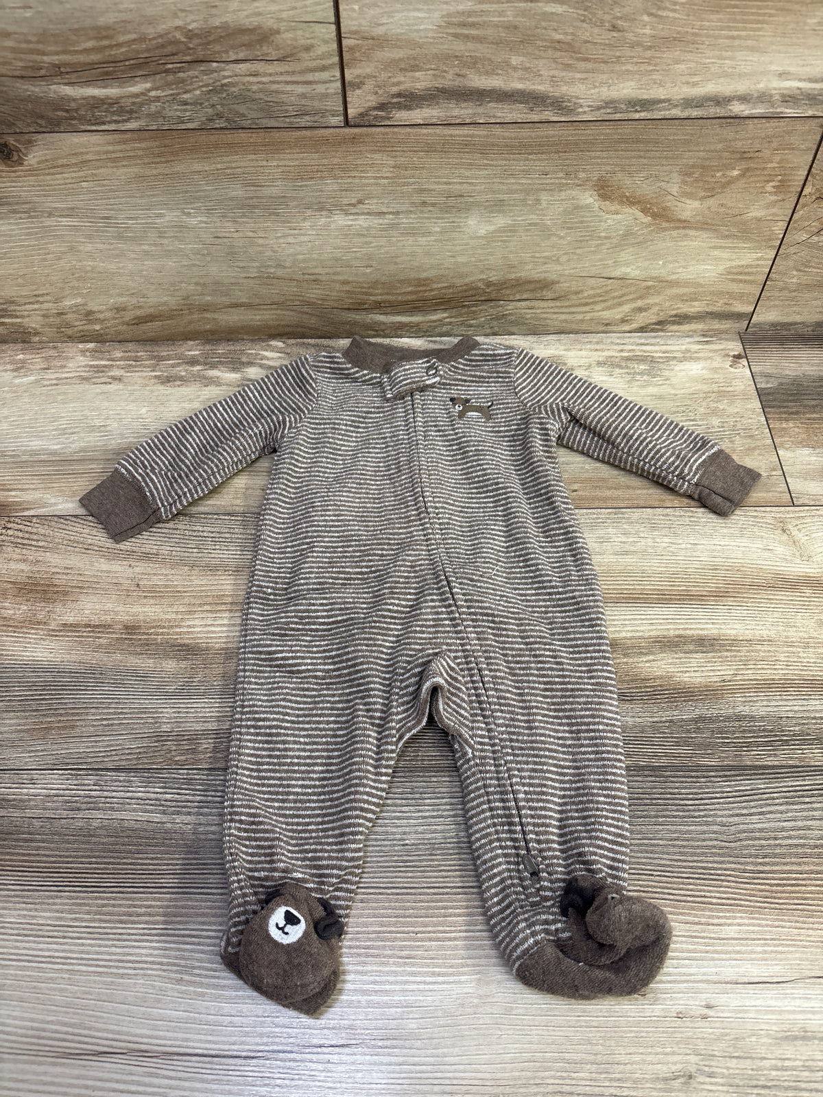 Carter's Terry Cloth Sleeper Brown sz 3m