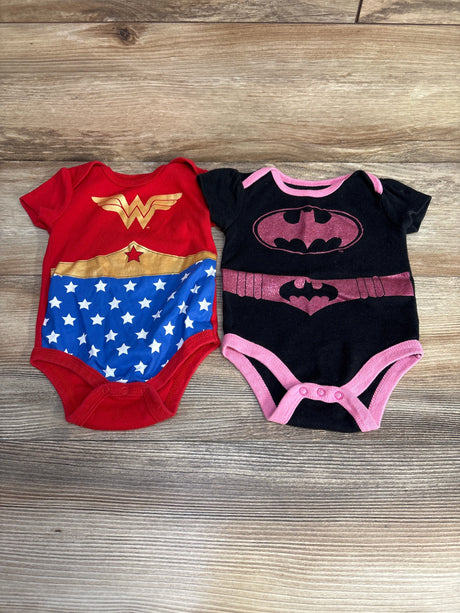 Justice League 2pk Bodysuits Black/Red sz 6-9m - Me n Mommy To Be