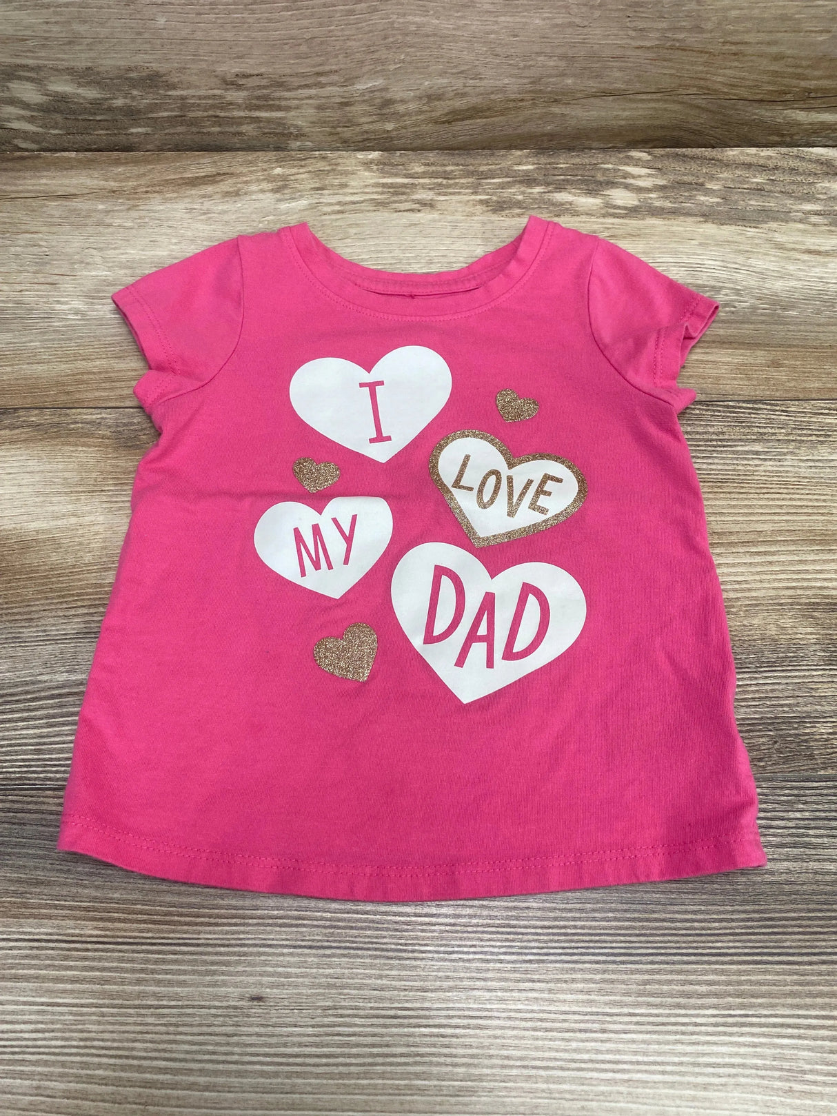 Cat & Jack I Love My Dad Shirt Pink sz 2T