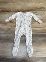 Bamboo Little Pink Flamingo Zippered Footie White sz 0-3m