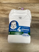 NEW Gerber 4pk Onesies White sz 0-3m