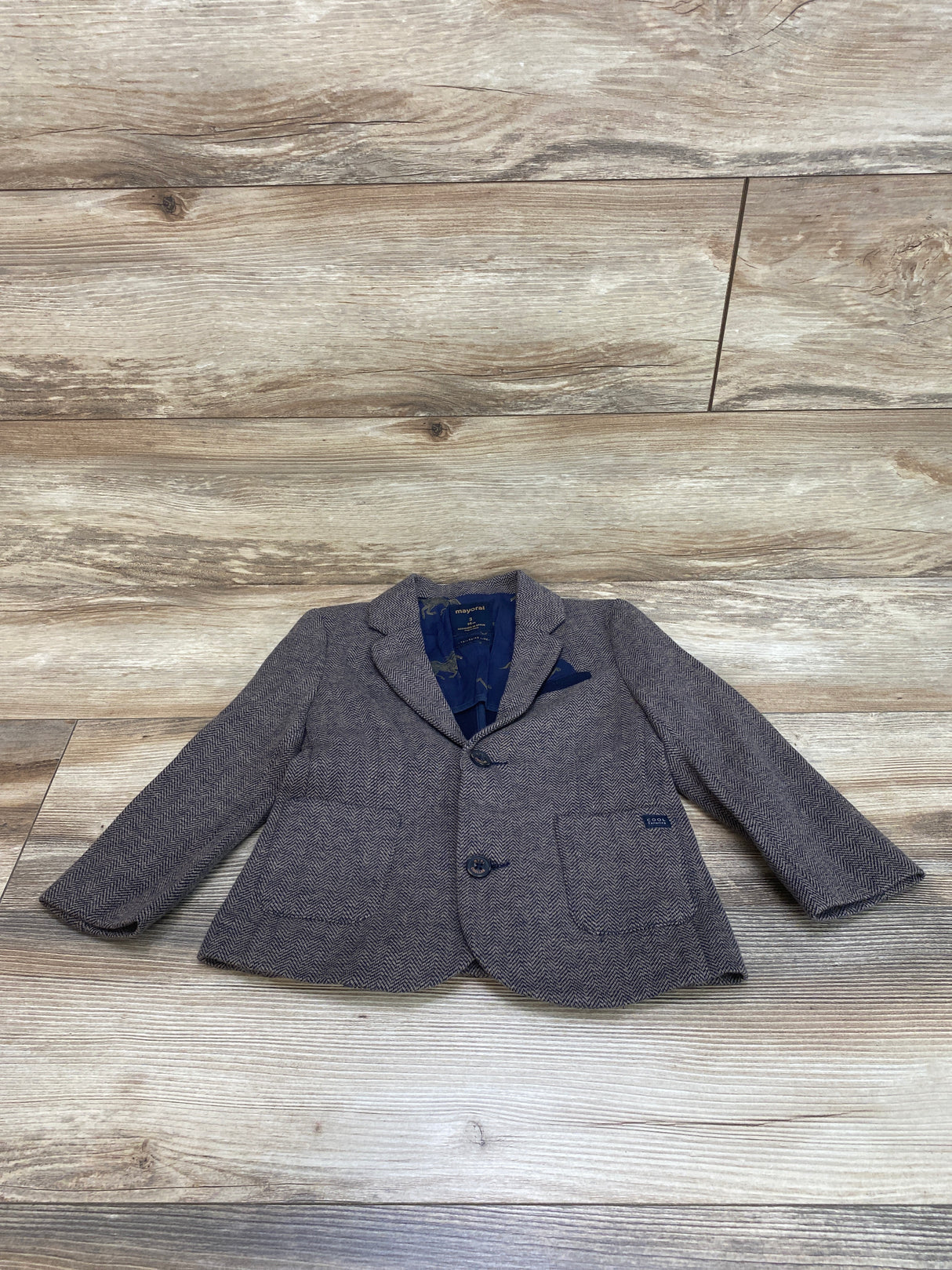 Mayoral Brown Tweed Suit Jacket sz 3T