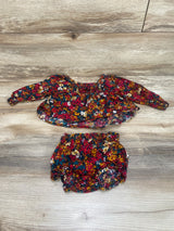 Old Navy 2pc Floral Top & Bloomer Set Red sz 6-12m