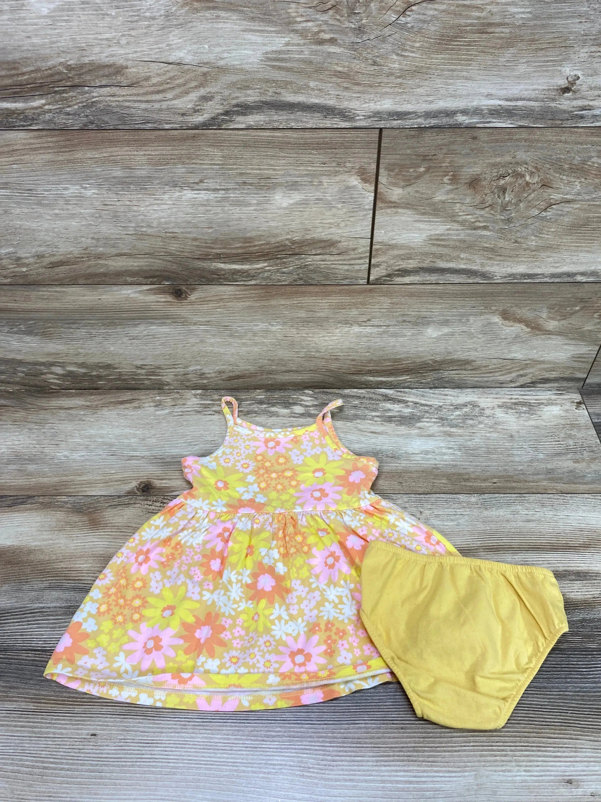 Cat & Jack 2pc Floral Dress & Bloomers Yellow sz 18m