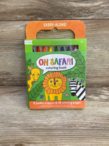 NEW On Safari Carry Along Coloring Book Set