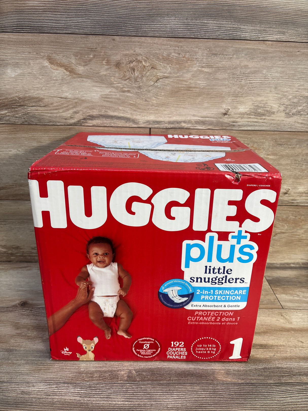 NEW Huggies Plus Little Snugglers Diapers 192ct, Size 1