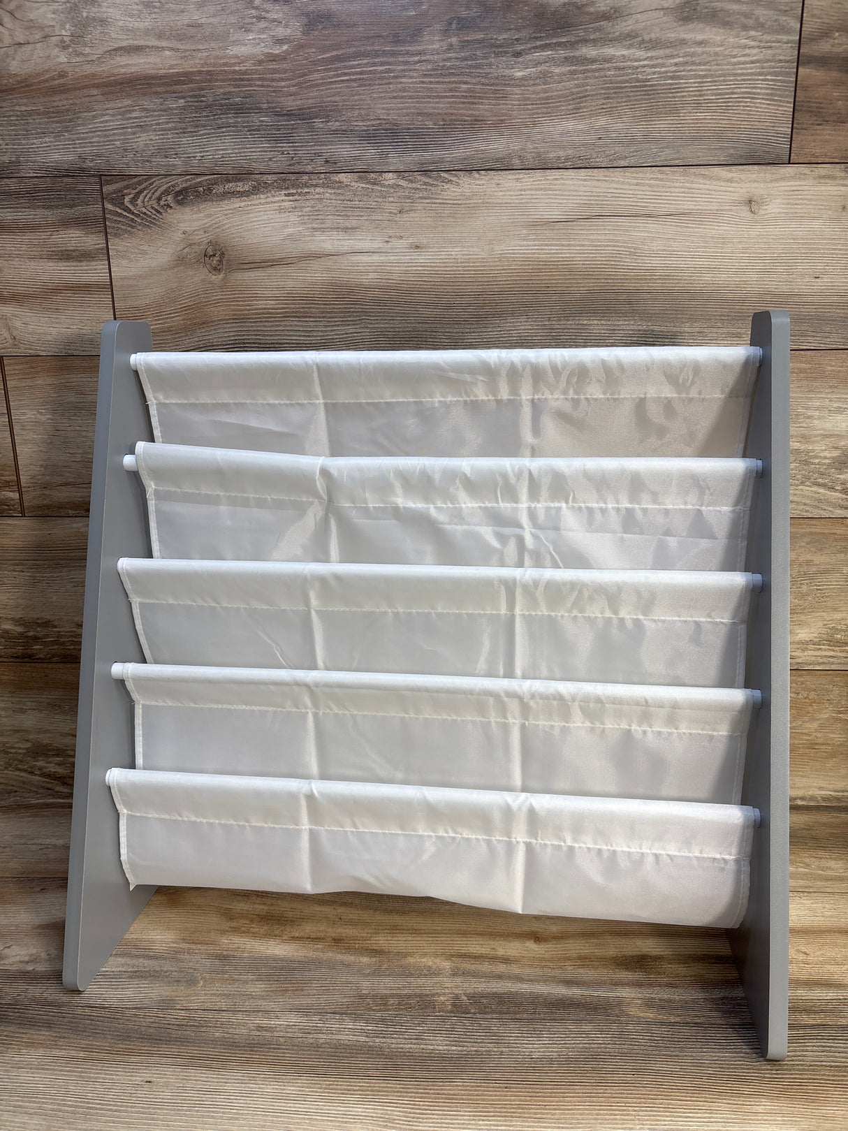 Humble Crew Kids 4-Tier Sling Bookshelf in Grey/White