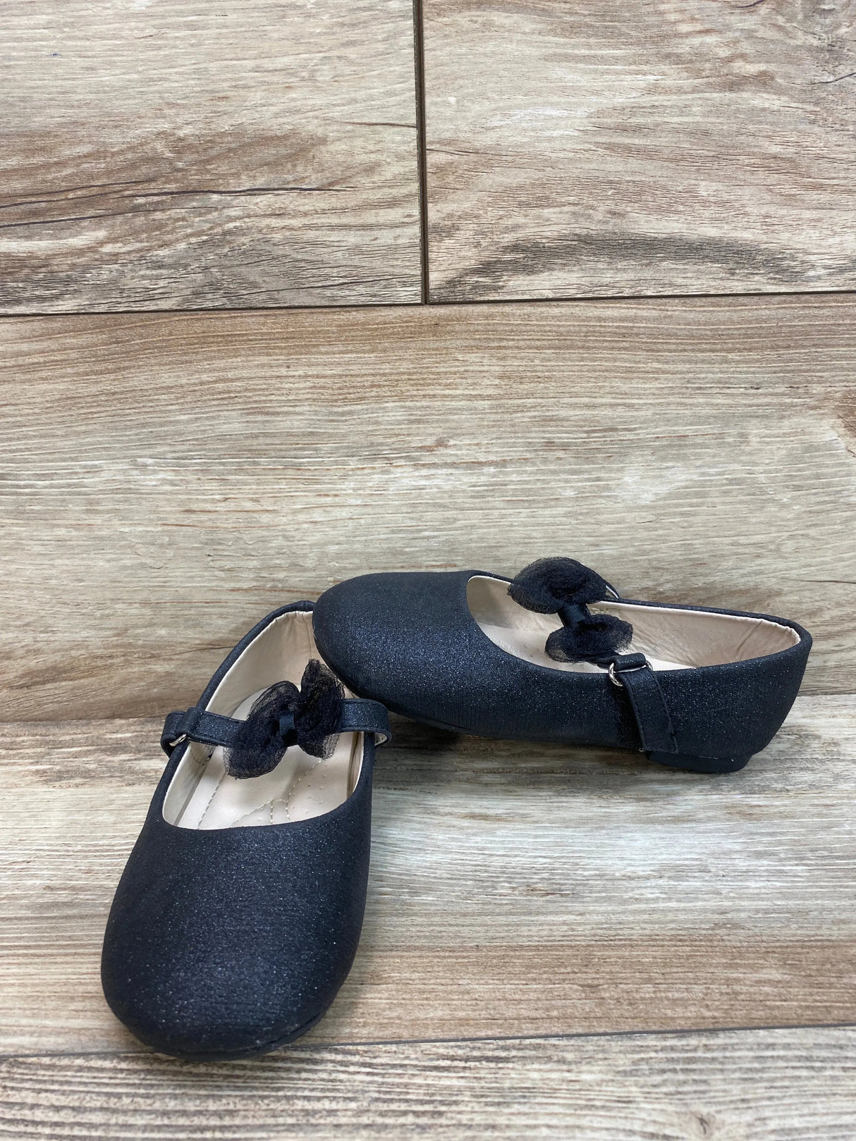 Zula Mary Jane Black Flats With Bow Sz 12c