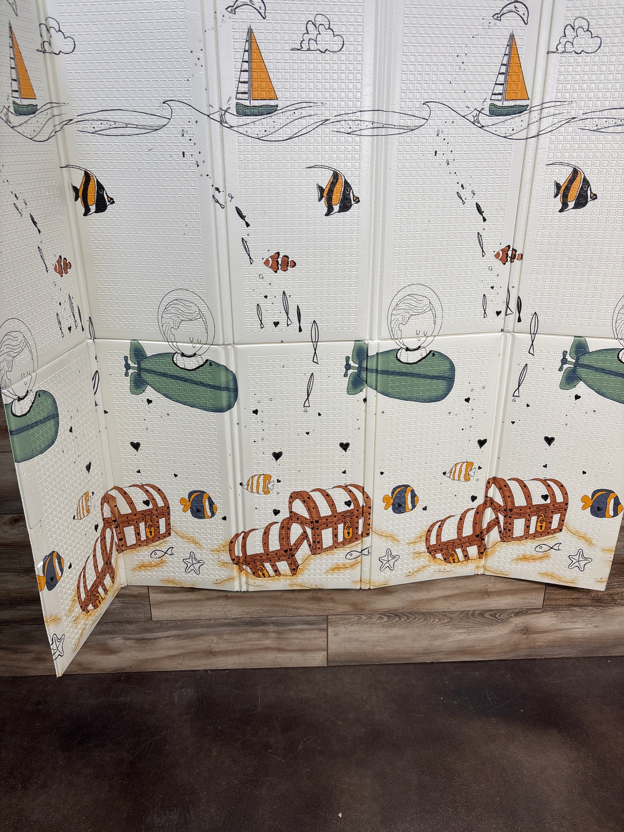 JumpOff JoWaterproof Foam Padded Play Mat - Octopus Treasure 70'' x 59''