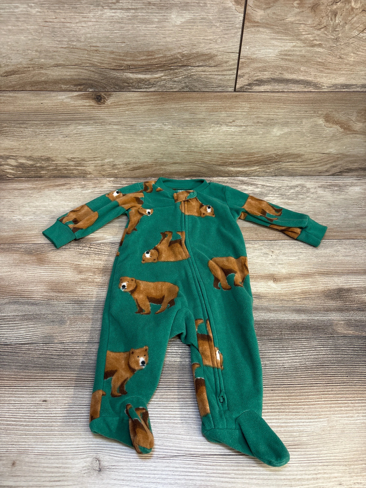 Carter's Bear Print Blanket Sleeper Green sz 3m