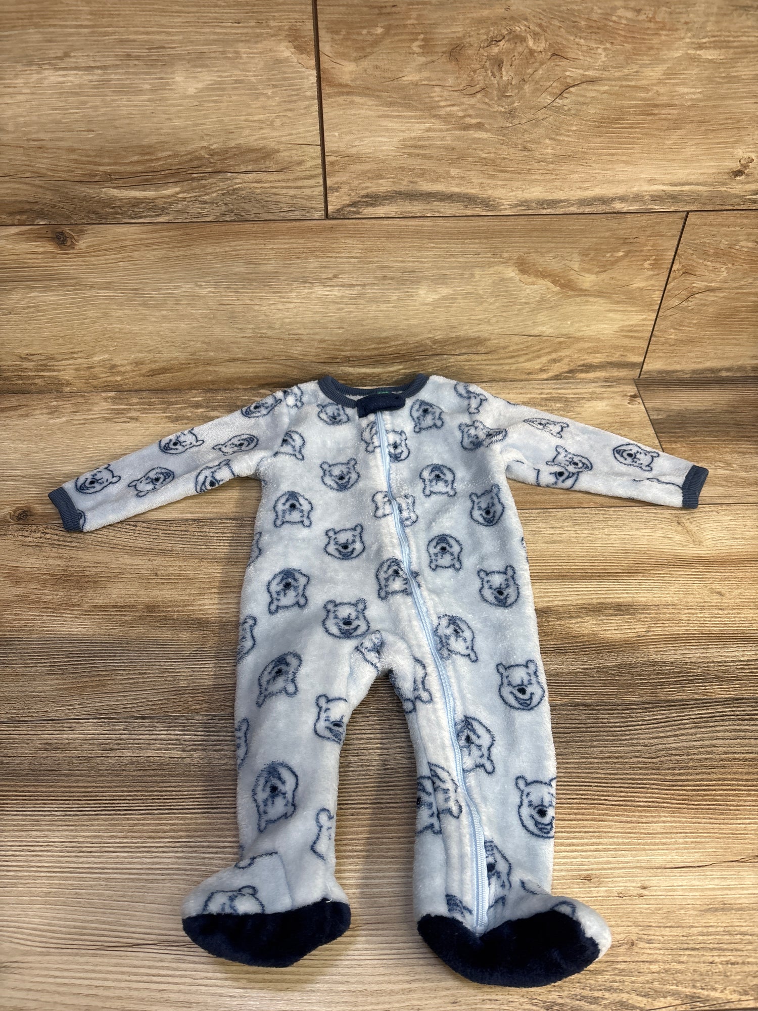Disney Baby Winnie The Pooh Blanket Sleeper Blue sz 3-6m