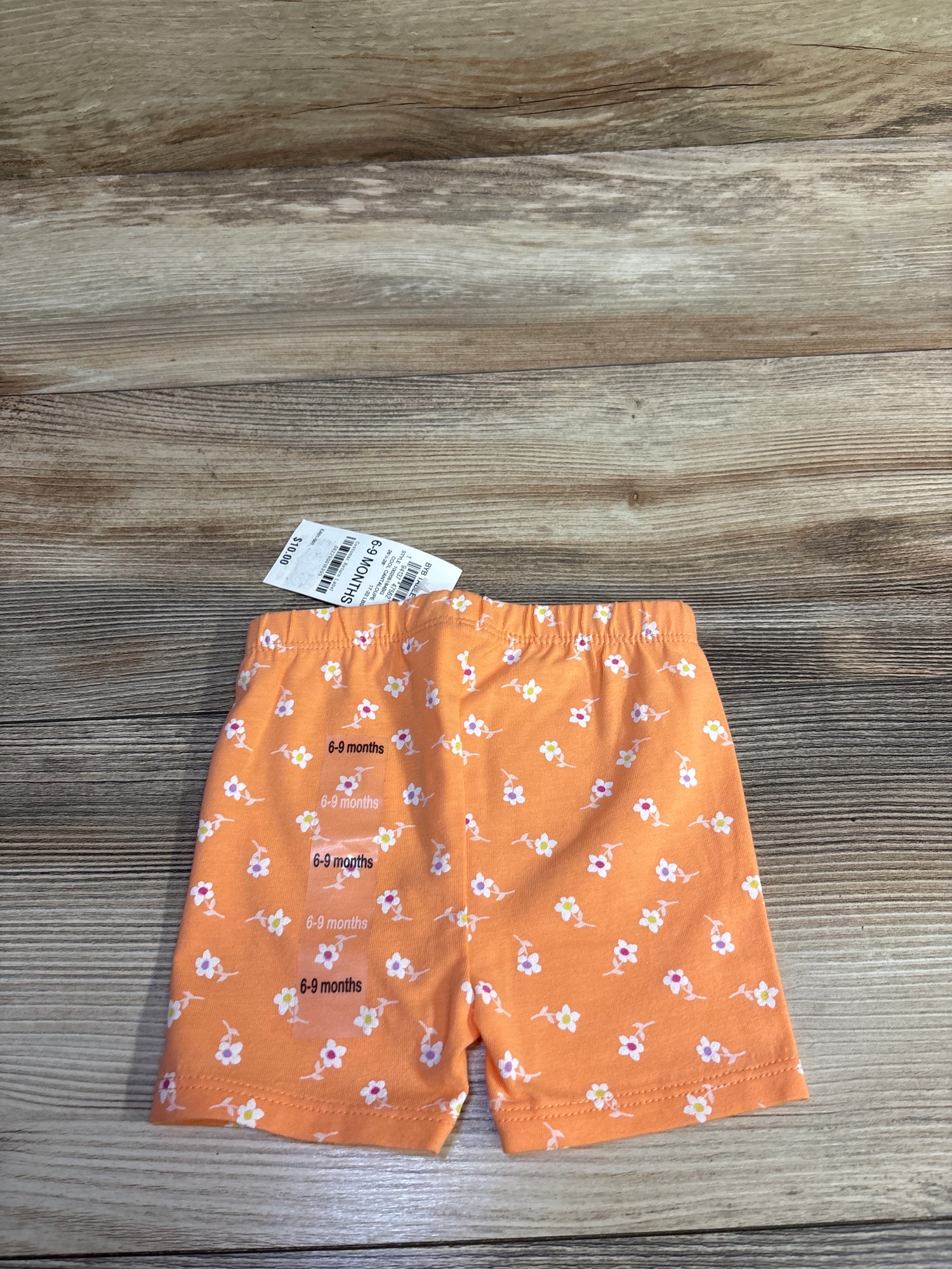 NEW First Impressions Floral Shorts Orange sz 6-9m