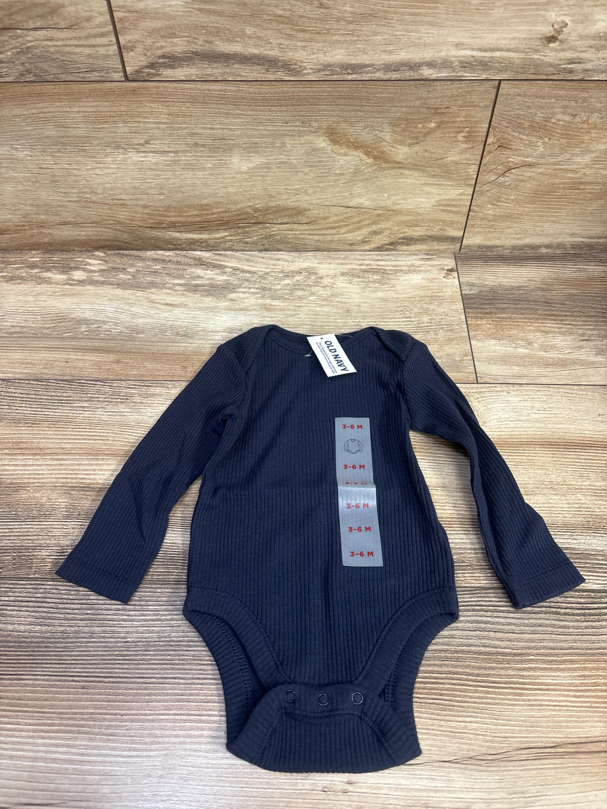 NEW Old Navy Ribbed Long Sleeve Bodysuit Navy sz 3-6m