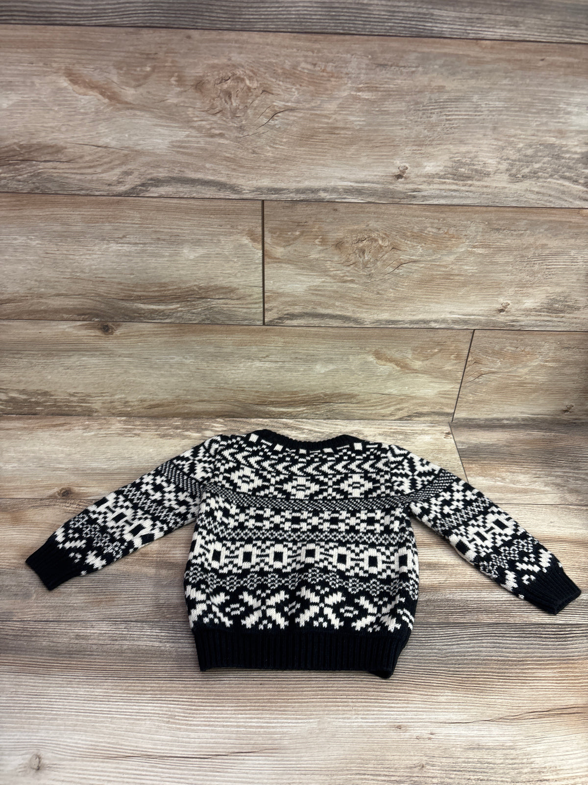 H&M Jacquard-Knit Nordic Sweater Black sz 3/4T