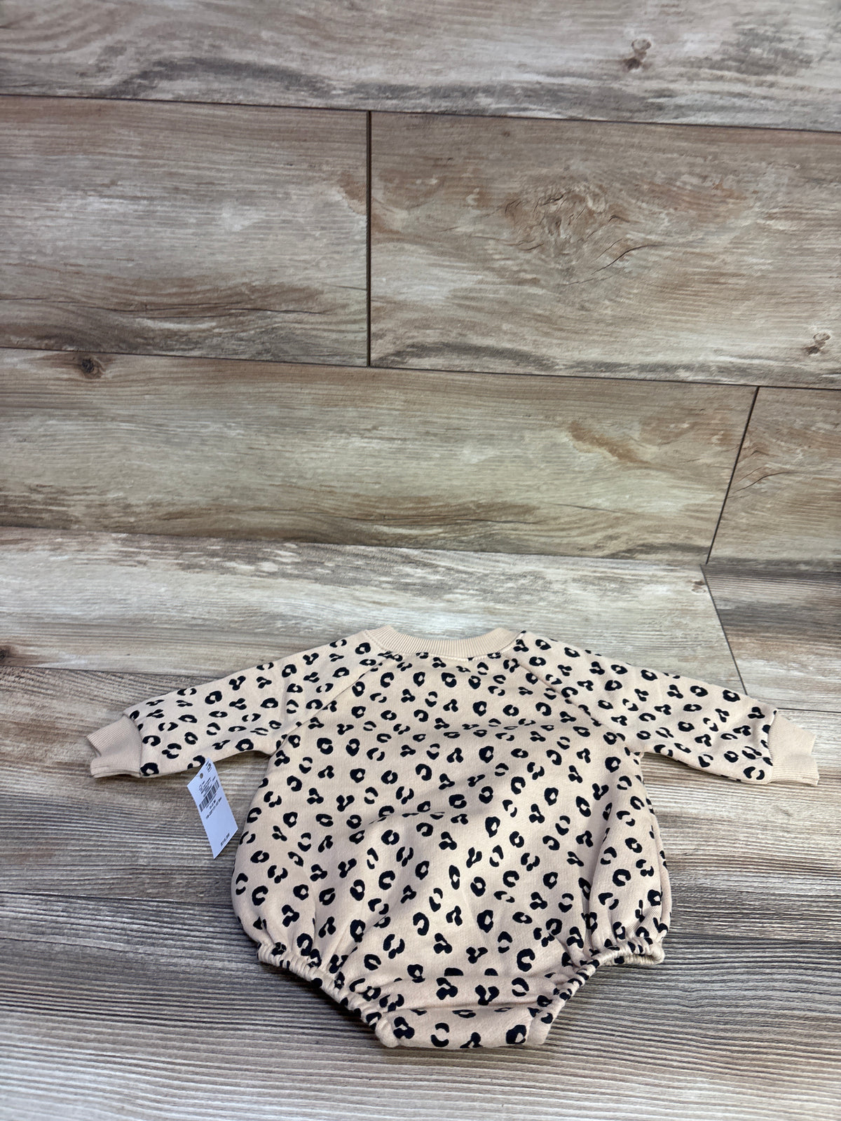 NEW Old Navy Leopard Sweatshirt Bubble Romper Tan sz 0-3m